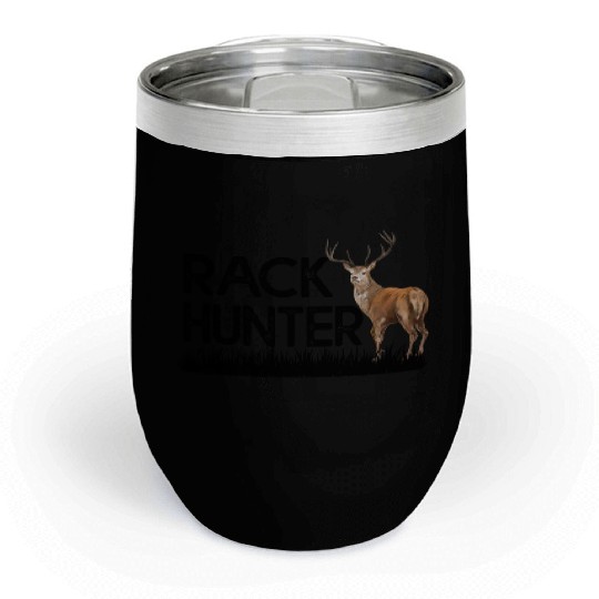 Rack Hunter Whitetail Deer Elk Buck Hunt Hunter Chill Wine Tumblers