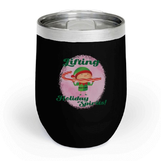 Muscle Elf -Christmas Spirit Workout Chill Wine Tumblers
