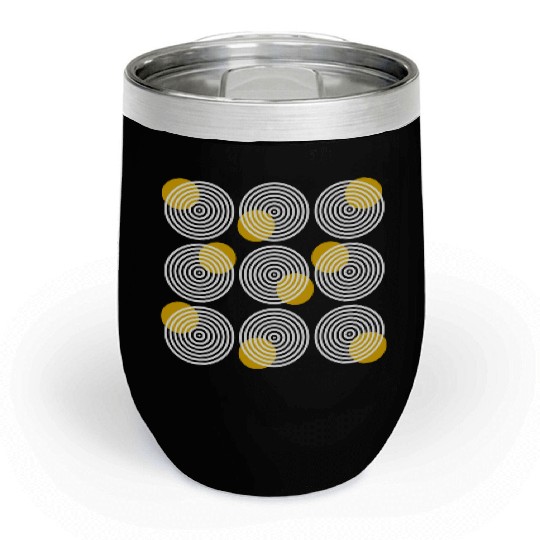 homelon goggle eyed yellow dots invert Chill Wine Tumblers