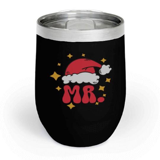 Mr And Mrs Claus Christmas Couples Matching Pajama Chill Wine Tumblers