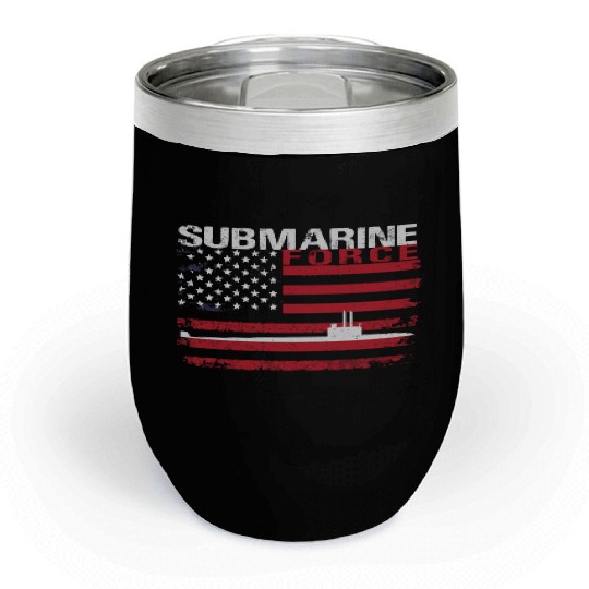 Submarine Force Usa Flag White Stars Chill Wine Tumblers