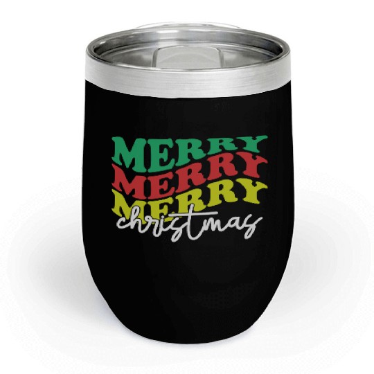 Merry merry merry Christmas, Xmas Design Chill Wine Tumblers