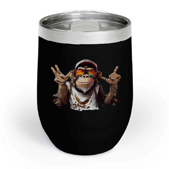 Street Art Monkey Urban Rap Street Monkey Chill Wine Tumblers