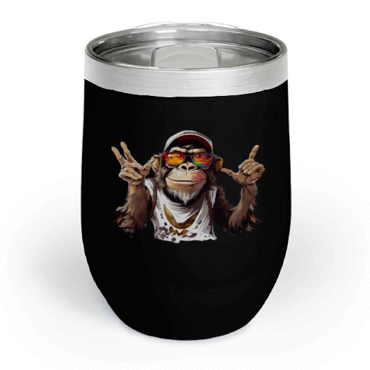 Street Art Monkey Urban Rap Street Monkey Chill Wine Tumblers