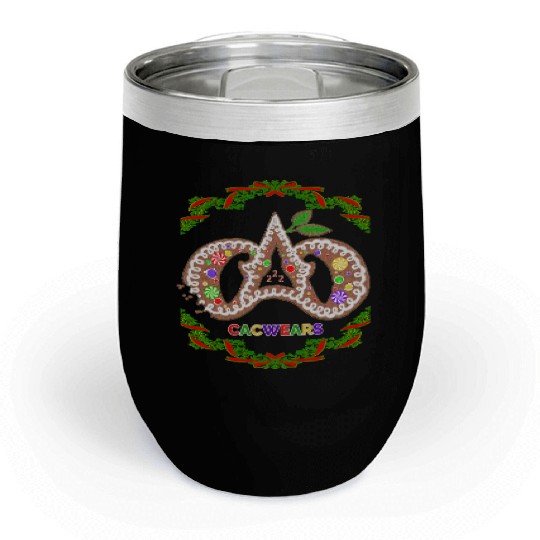 Christmas Bakery Gingerbread Cookie Pastry Logo Chill Wine Tumblers