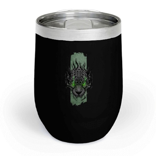Emerald-Eyed Jaguar Chill Wine Tumblers