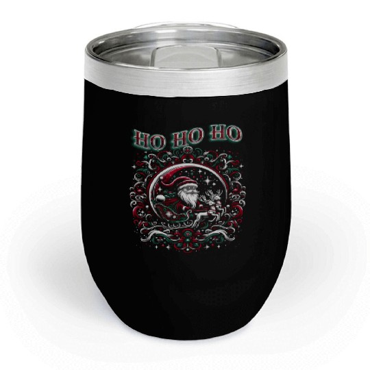 HO HO HO Santa's Magic Ride Chill Wine Tumblers