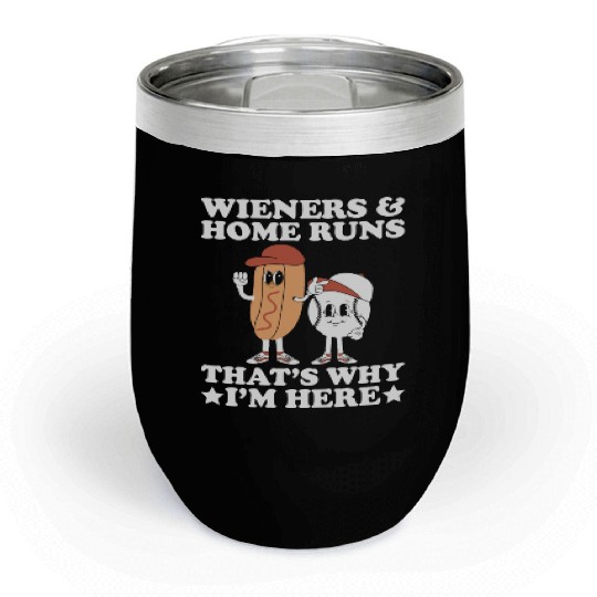 Wieners Home Runs Funny Baseball Player Chill Wine Tumblers