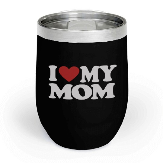 I Love My Mom Men's Muscle Chill Wine Tumblers Sleeveless Gym