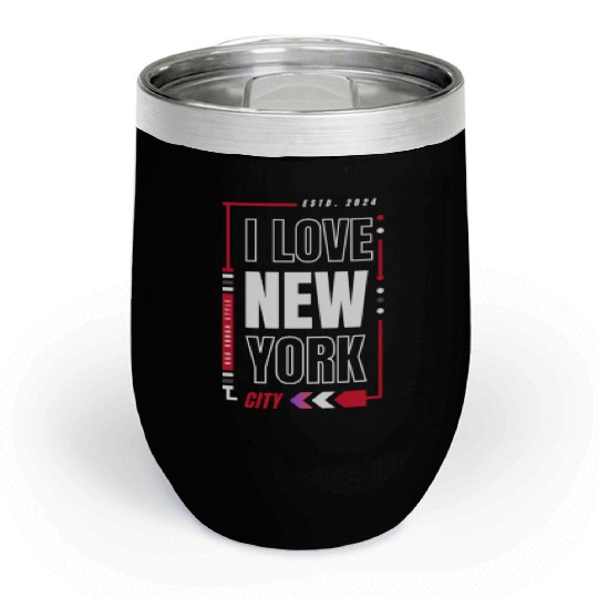 T ShirtI love new york Chill Wine Tumblers