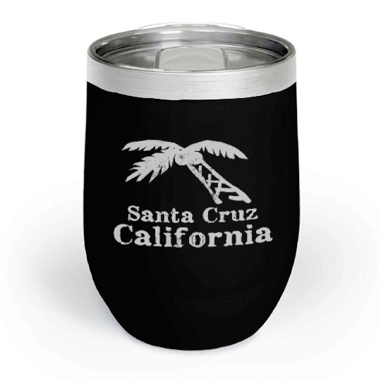 Santa Cruz California Palm Tree Souvenirs Gifts Chill Wine Tumblers
