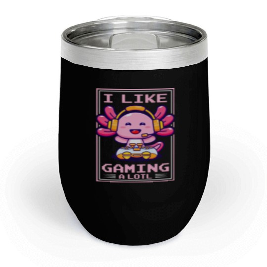 Gaming, Axolotl, Gaming, Video Game, Unicorn Gamer Chill Wine Tumblers