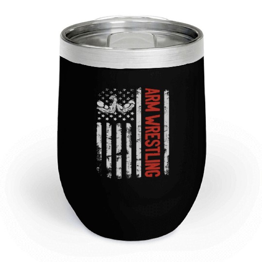 Arm Wrestle US Flag Arm Wrestling US Flag Chill Wine Tumblers