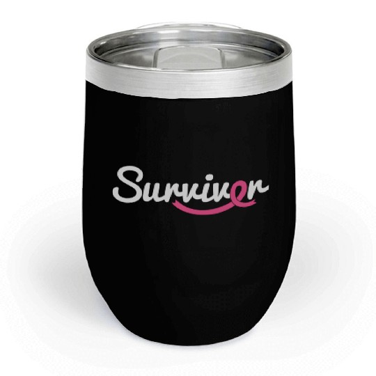 Breast Cancer Survivor K Ribbon Breast Cancer Awar Chill Wine Tumblers