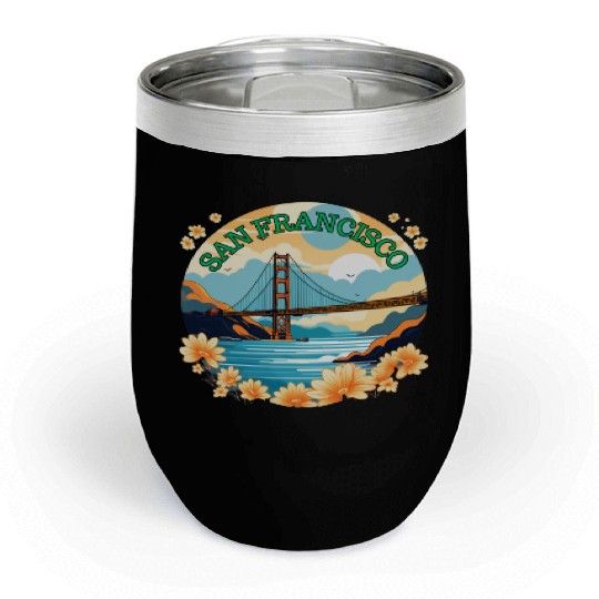Golden Gate Bridge - San Francisco Chill Wine Tumblers