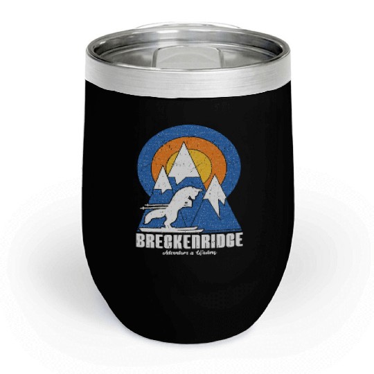 Retro Breckenridge Ski White Fox Chill Wine Tumblers