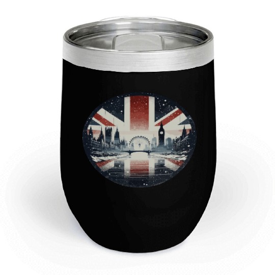 Winter London Travel Vintage Logo Chill Wine Tumblers