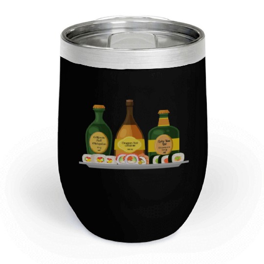 Nurse Chill Wine Tumblers, Dragon Spicy Tuna California Roll
