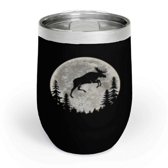 Moose Elk Moon Chill Wine Tumblers