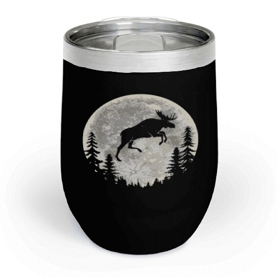 Moose Elk Moon Chill Wine Tumblers