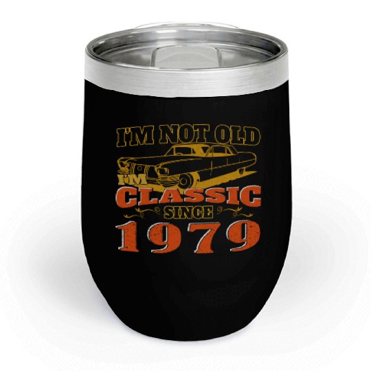 Vintage car 1979 vintage birthday present Chill Wine Tumblers