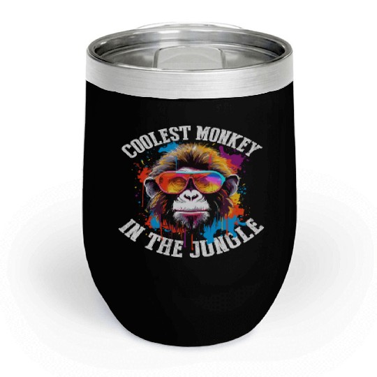 Coolest Monkey In The Jungle Chill Wine Tumblers