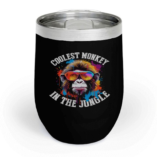 Coolest Monkey In The Jungle Chill Wine Tumblers