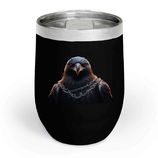 Eagle Caged Thunder: A Heavy Metal Eddie Chill Wine Tumblers