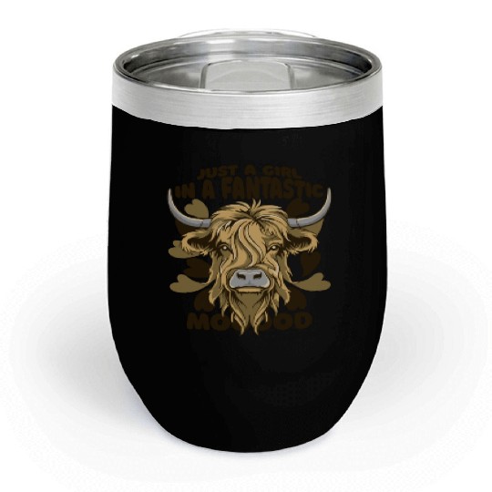 A Girl In A Fantastic Mood Highland Cow Highland Chill Wine Tumblers