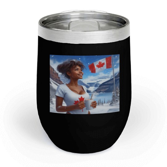 Canadian Winter Snow in Banff Canada Chill Wine Tumblers