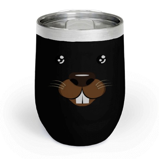 Groundhog Face Rodent Groundhog Day Chill Wine Tumblers