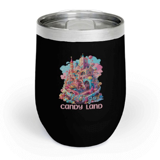Let's Go Candy Land Graphic Chill Wine Tumblers