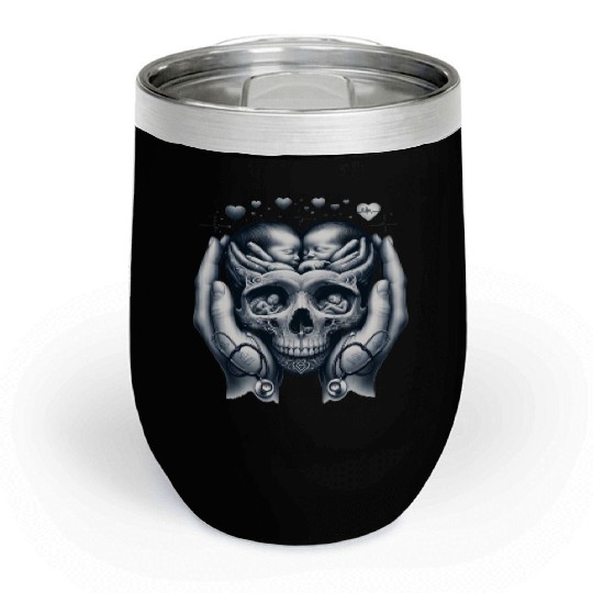 Embrace of Life Skull Chill Wine Tumblers NICU Mom Strength and