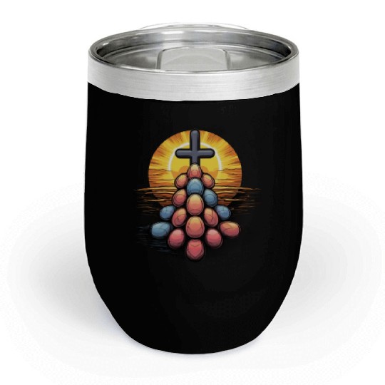 Christian Easter Day Cross Easter Egg Hunt Chill Wine Tumblers