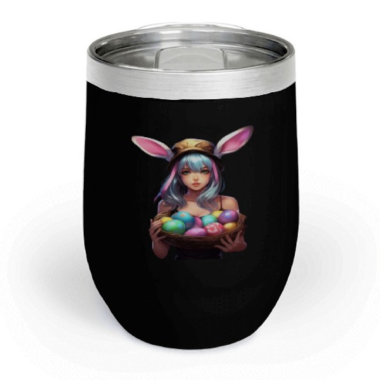 Easter Day Anime Girl Bunny Ear Easter Egg Hunt Chill Wine Tumblers
