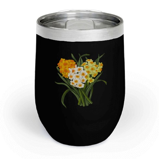 Daffodil Bunch Daffodils He Daffodil Chill Wine Tumblers