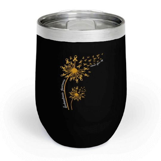 Endometriosis Disease Awareness Never Give Up Chill Wine Tumblers