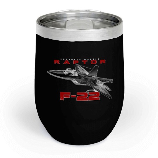 F-22 Raptor Fighterjet Us Air Force Warbird Chill Wine Tumblers