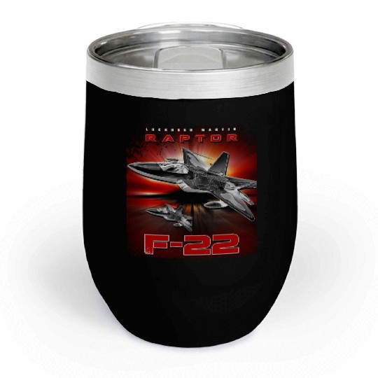 F-22 Raptor Fighterjet Us Air Force Warbird Chill Wine Tumblers