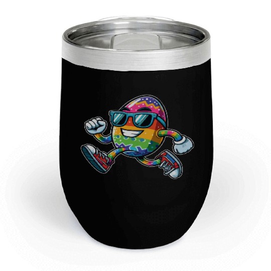 Easter Egg Easter Egg Running Race Jogging Jogger Chill Wine Tumblers