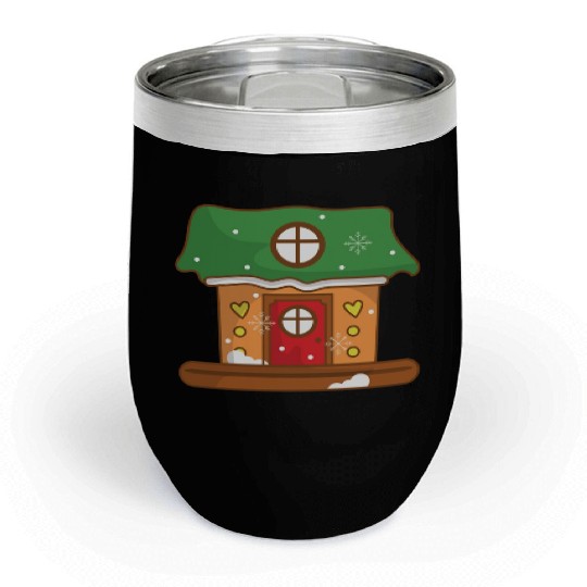 Green Gingerbread house Chill Wine Tumblers