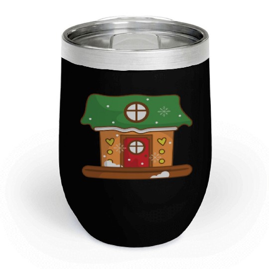 Green Gingerbread house Chill Wine Tumblers