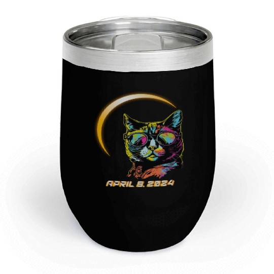 Total Solar Eclipse 4.8.24 Path Of Totality Kids Chill Wine Tumblers