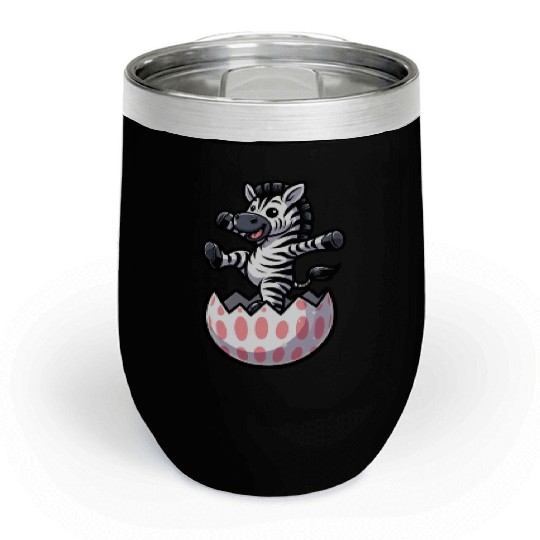 Easter Zebra Comic Easter Egg Chill Wine Tumblers