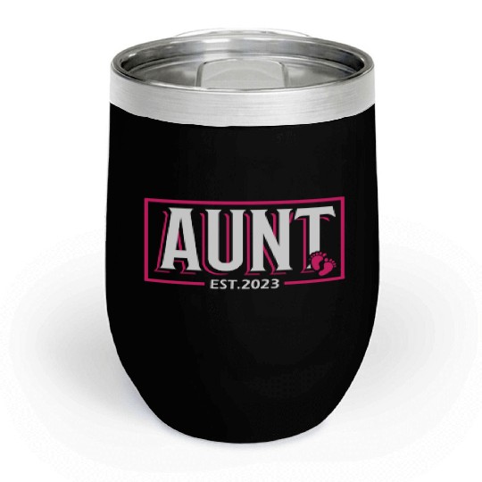 Aunt Est 2023 Baby Birth Babysitting Babysitter Chill Wine Tumblers