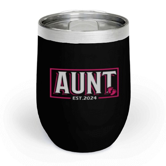 Aunt Est 2024 Baby Birth Babysitting Babysitter Chill Wine Tumblers