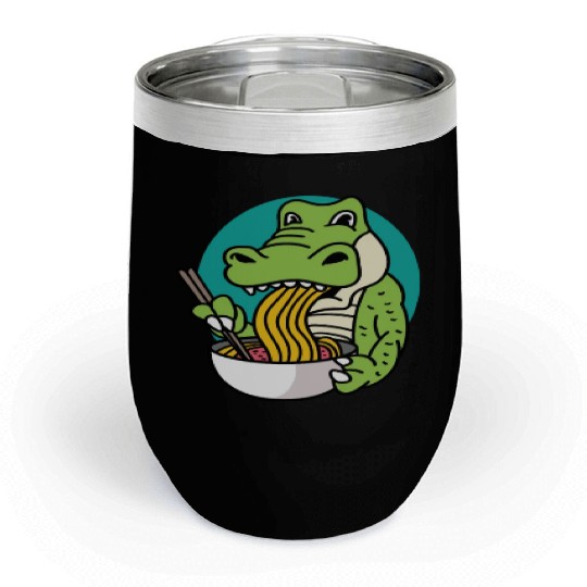 Trex Eating Ramen Food Lover Gift Chill Wine Tumblers