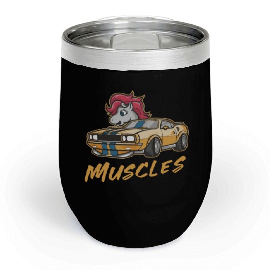 Pony car with muscles Chill Wine Tumblers