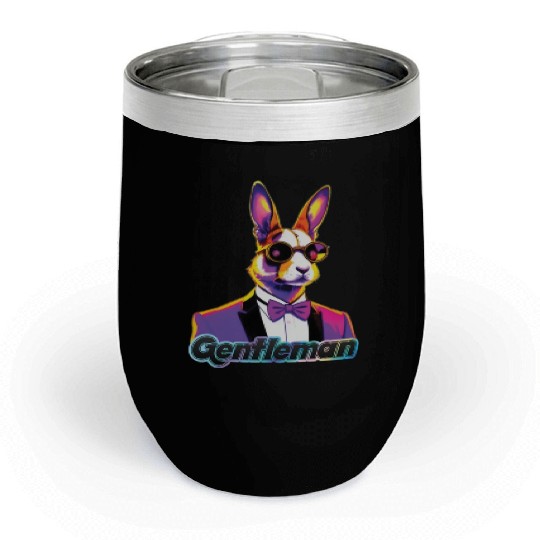 Pop Art Playboy Rabbit Gentleman Cyberpunk Bunny Chill Wine Tumblers