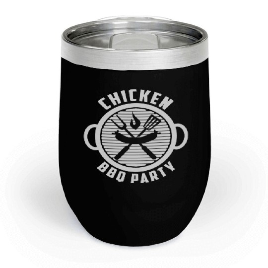 Chicken BBQ Party - BBQ Barbeque Chill Wine Tumblers